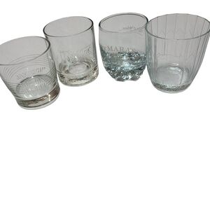 4 liquor glasses Jameson Black Barrel, Ketal One Vodka, O'Mara's, Crown Royal